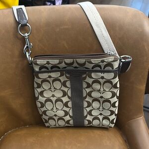 Coach Brown and Cream Crossbody Bag